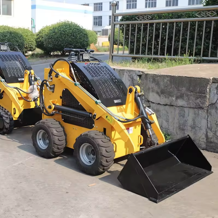 Mini Skid Steer Loader 30 Hp Wheeled Skid Steer Mixer Sweeper