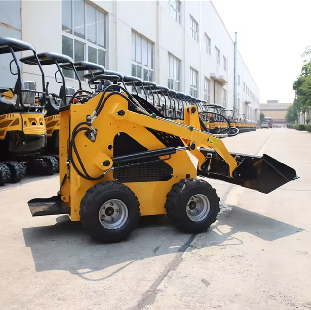 Mini Skid Steer Loader 30 Hp Wheeled Skid Steer Mixer Sweeper